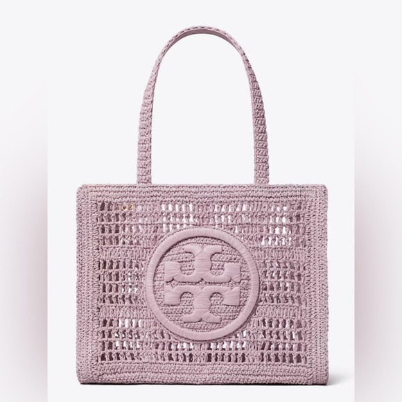 Tory Burch Handbags - NWT Tory Burch Pale Purple Small Ella Hand-Crocheted Tote